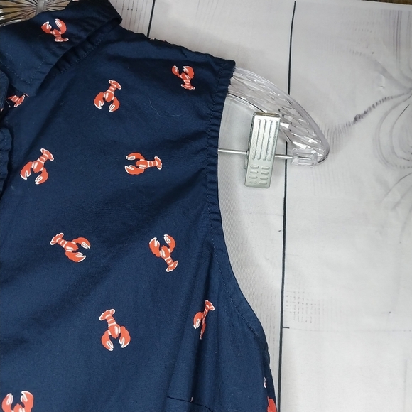 J.Crew Factory Navy Lobster Print Sleeveless Top - Picture 2 of 9